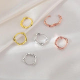 925 Silver 14K Twist Ring Stud Earrings Wedding Jewelry