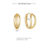 925 Sterling Silver Hoop Earrings for Women Cartilage Fine Jewelry