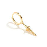 Dagger Diamond Earrings Silver 925 for Women Cartilage Huggie 18K