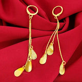 14K Yellow Garnet Drop Earrings for Women