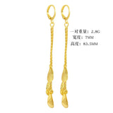 14K Yellow Garnet Drop Earrings for Women
