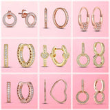 925 Silver Hoop & Heart Stud Earrings Set