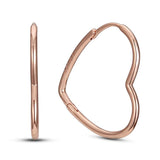925 Silver Hoop & Heart Stud Earrings Set