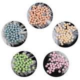 50pcs 8mm Perforated Frosted Round Pearl Plastic Beads DIY Necklace Bracelet