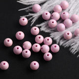 50pcs 8mm Perforated Frosted Round Pearl Plastic Beads DIY Necklace Bracelet