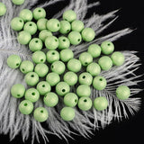 50pcs 8mm Perforated Frosted Round Pearl Plastic Beads DIY Necklace Bracelet