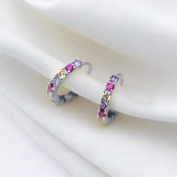 925 Silver Geometric Hoop Earring for Women Wedding Jewelry
