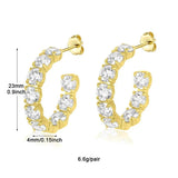 Deluxe CZ Stud Earrings Set Zircon Hoop Cuffs Party Wedding Jewelry