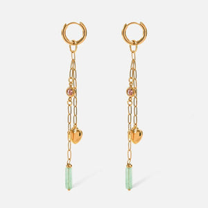 18K Plated Stainless Steel Waterproof Literary Girl Earrings