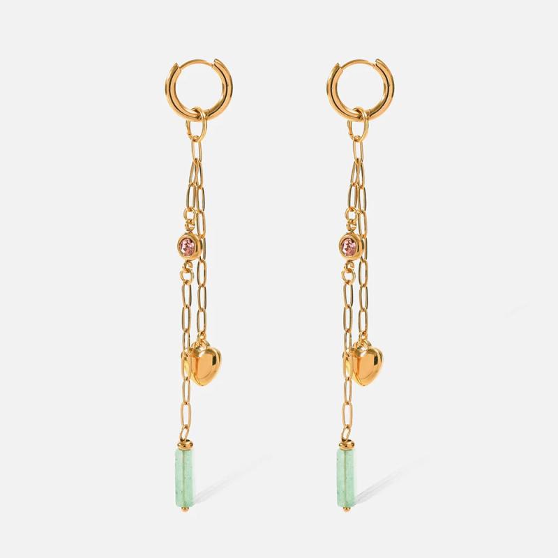 18K Plated Stainless Steel Waterproof Literary Girl Earrings