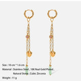 18K Plated Stainless Steel Waterproof Literary Girl Earrings