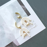 Pale Colors Irregular Shapes Polymer Clay Earrings Set