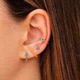 Small Cubic Zircon Ear Stud Chain Earrings Set