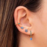 Small Cubic Zircon Ear Stud Chain Earrings Set