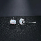 Fire Opal Stud Earrings Oval Shape Classic Jewelry