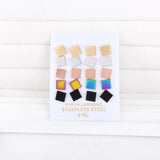 10 Pairs Colorful Steel Stud Earrings Set Triangle Round Star Heart