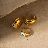 Uworld Eyes Shape Stainless Steel 18K Plated Jewelry Set for Women
