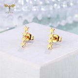 Classic Style Star Earrings Set Stainless Steel Jewelry 12 Pairs