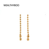 Metal Round Balls Long Earrings Set for Women Beads Dangle Drop