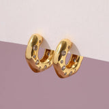 C-shaped Micro-set Zircon Earrings Copper Plated