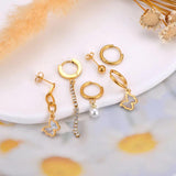 Stainless Steel CZ Crystal Butterfly Earrings Set Anti-rust Ear Jewelry