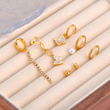 Stainless Steel CZ Crystal Butterfly Earrings Set Anti-rust Ear Jewelry
