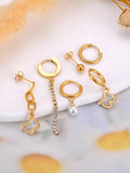 Stainless Steel CZ Crystal Butterfly Earrings Set Anti-rust Ear Jewelry