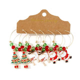 Red Green Crystal Beads Christmas Deer Dangle Earrings