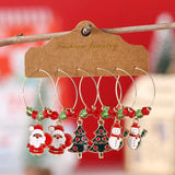 Red Green Crystal Beads Christmas Deer Dangle Earrings