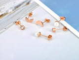 Moon Pearl Stud Earrings Crystal Jewelry Set
