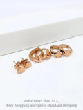 Titanium Stainless Steel Charm Earrings Set - 3 Pairs