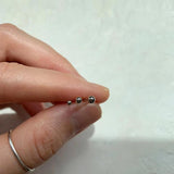 925 Silver Mini Sphere Ball Stud Earrings Set Hypoallergenic 2/3/4mm