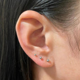 925 Silver Mini Sphere Ball Stud Earrings Set Hypoallergenic 2/3/4mm