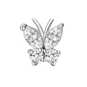F136 Titanium Zirconia Butterfly Earrings 16g Ear Bone Nail Lip Stud