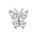 F136 Titanium Zirconia Butterfly Earrings 16g Ear Bone Nail Lip Stud