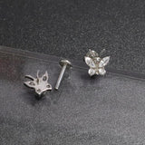 F136 Titanium Zirconia Butterfly Earrings 16g Ear Bone Nail Lip Stud