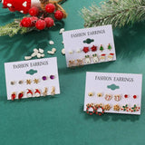 Christmas 6 Pairs Alloy Snow Earring Set for Women