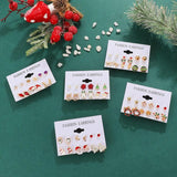 Christmas 6 Pairs Alloy Snow Earring Set for Women