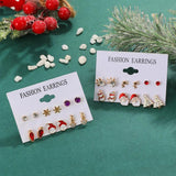 Christmas 6 Pairs Alloy Snow Earring Set for Women