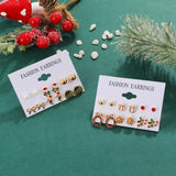 Christmas 6 Pairs Alloy Snow Earring Set for Women