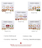 Christmas 6 Pairs Alloy Snow Earring Set for Women