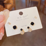 Delicate 3 Pairs Set Earrings S925 Silver 14k Plated Cartilage Piercing