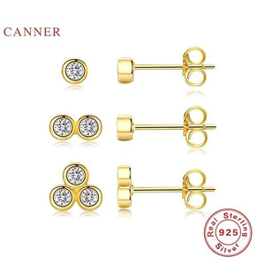 925 Silver Mini Diamonds Stud Earrings Set
