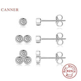 925 Silver Mini Diamonds Stud Earrings Set