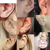 925 Silver Mini Diamonds Stud Earrings Set