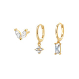 3Pcs Set Borla Korea Earring Drop Earrings 18K Jewelry