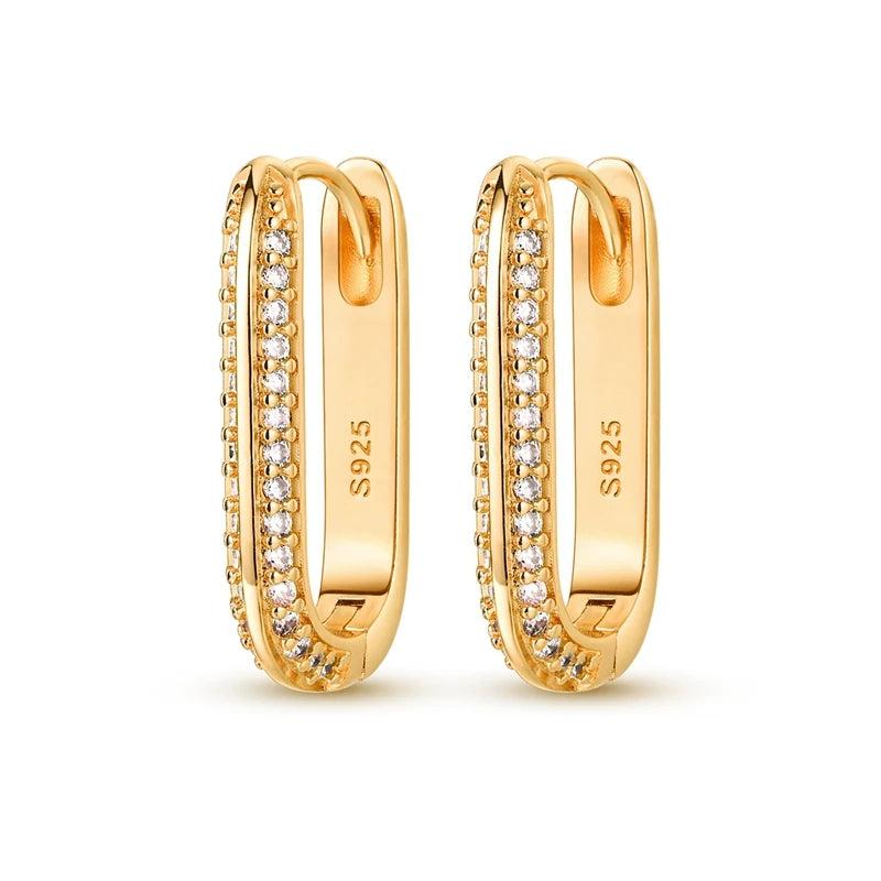 Yellow Starlight Hoop Earrings 925 Silver Women Earring