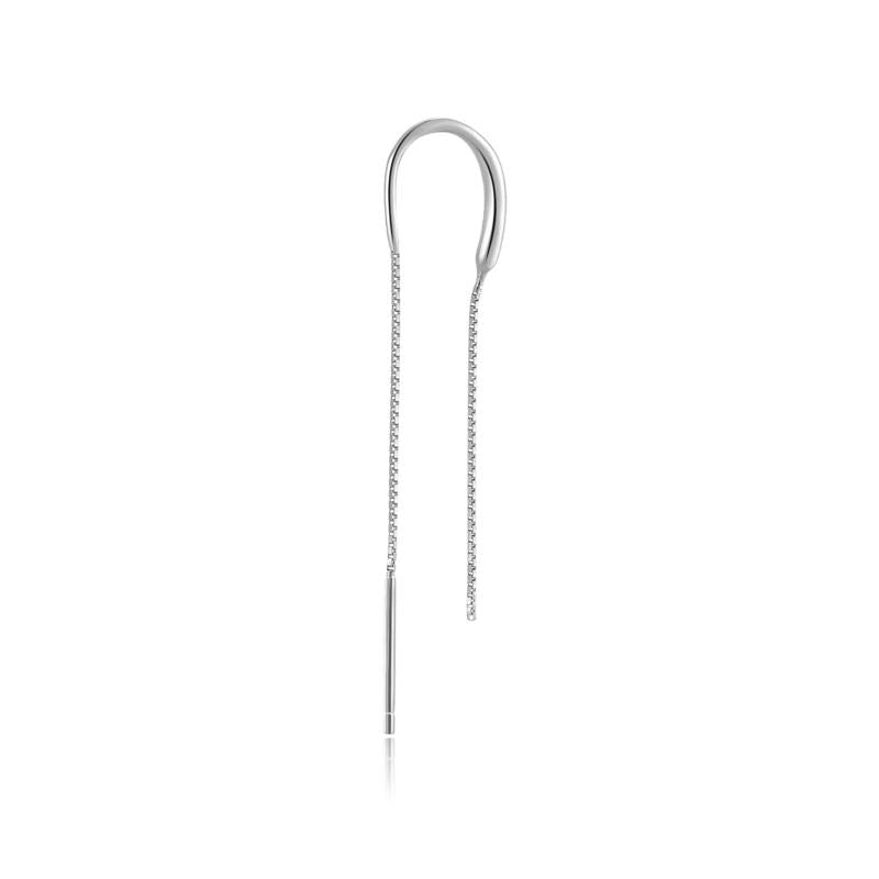 925 Silver Single Chain 65mm Drop Earring Women Punk