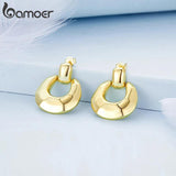 18K Plated Metal Stud Earrings Retro Statement Earrings for Women