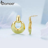 18K Plated Metal Stud Earrings Retro Statement Earrings for Women